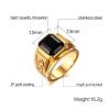Nhẫn nam Stainless Steel Gold Plated Black Rhinestone Crystal Ring for Men Women Engagement Wedding Band