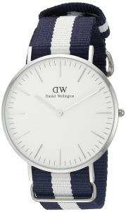 Men's 0204DW Glasgow Stainless Steel Watch With Striped Nylon Band