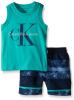 Calvin Klein Baby-Boys Green Jersey Muscle Top and Microfiber Shorts