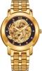 BOS Men's 'Dragon Collection' Luxury Carved Dial Automatic Mechanical Bracelet Waterproof Gold Watch 9007