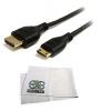 6 Foot Mini to Regular Gold Plated HDMI 1080p Cable For Canon SL1 T5 T3 T6s T6i T5i T4i T3i T2i T1i 60D 70D 7D 7D Mark II 6D 5D Mark II & 5D Mark III Digital SLR Cameras