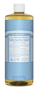 Dr. Bronner's Fair Trade & Organic Castile Liquid Soap - (Baby Unscented, 32 oz)