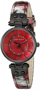 Anne Klein Women's 10/9443BMBY Burgundy Snake Patterned Leather Strap Watch