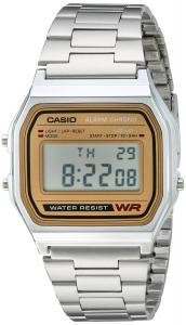 Casio A158WA-9 Casio Silver & Camel Digital Watch