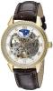 Stuhrling Original Men's 835.03 Automatic  Self Wind Skeleton Special Reserve Brown Leather Strap Watch