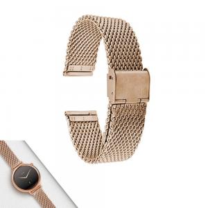 GOOQ Metal Stainless Steel 16mm Mesh Watch Band for Moto 360 2nd Gen 42mm (Female) and Any 16mm Flat Lug Normal Watches (Rose Gold)