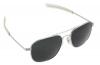 HUMVEE HMV-57B-MATT Polarized Bayonette Style Military Sunglasses with Gray Lens and Matte Silver Frame, 57mm