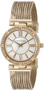 Anne Klein Women's AK/2144MPRG Swarovski Crystal Accented Rose Gold-Tone Chain Bracelet Watch