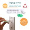 Miếng bít ổ cắm điện FamilyPro Baby safety products - 8 Adjustable child safety locks & 10 USA Outlet plug covers for electric socket covers
