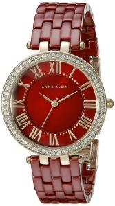 Đồng hồ Anne Klein Women's AK/2130BYGB Gold-Tone and Burgundy Watch with Swarovski Crystals