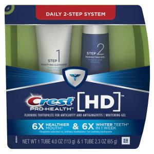 Crest Pro-Health HD Daily Two-Step Toothpaste System 4.0oz and 2.3oz Tubes