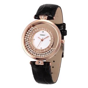 Time100 Fashion Diamond Multifunction Genuine Leather Strap Ladies Quartz Watch #W50446L.01A