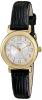 Timex Women's T2P4309J "Main Street Modern Minis" Gold-Tone Watch with Black Genuine Leather Band