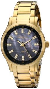Armitron Women's 75/5100JMGP Swarovski Crystal Accented Gold-Tone Bracelet Watch