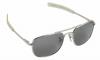 HUMVEE HMV-57B-SILVR Polarized Bayonette Style Military Sunglasses with Gray Lens and Chrome Silver Frame, 57mm