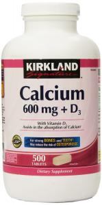 Kirkland Signature Calcium, 600 mg+D3, 500-Count Tablets