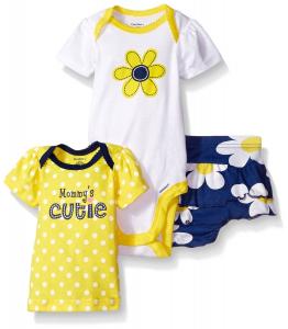 Gerber Baby Girls' 3 Piece Bodysuit, Lap-Shoulder Shirt, and Skort Set