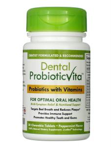 Dental ProbioticVita (Mint Flavor): Oral Probiotics with Vitamins - Fights Bad Breath and Dry Mouth - Dentist Recommended, Chewable Supplement, 30 Count