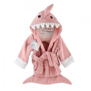 Baby Aspen "Let the Fin Begin"  Shark Robe, Pink, 0-9 Months
