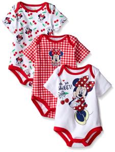 Disney Baby Girls' Minnie Mouse 3 Pack Bodysuits