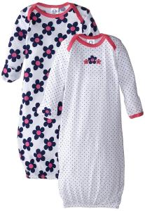 Gerber Baby Girls' 2 Pack Nightgowns