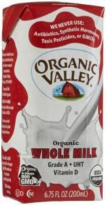Organic Valley Whole Milk, Single Serve - White - 6.75 oz. - 12 Pack