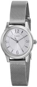 Timex Women's T2P4579J Main Street Modern Minis Silver-Tone Watch