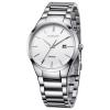 Voeons Men's Watches Auto Date Analog Silver Stainless steel Strap Casual Watch