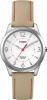 Timex Women's T2N861 Weekender Beige with Coral Stitching Leather Strap Watch