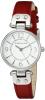 Anne Klein Women's 109443WTRD Silver-Tone White Dial and Red Leather Strap Watch