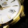 Orient Bambino Automatic Dress Watch with White Dial, Gold Tone Case ER24003W