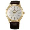 Orient Bambino Automatic Dress Watch with White Dial, Gold Tone Case ER24003W