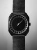 slow Jo 22 - Swiss Made one-hand 24 hour watch - Black metal mesh
