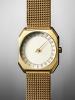 slow Jo 23 - Swiss Made one-hand 24 hour watch - Gold metal mesh