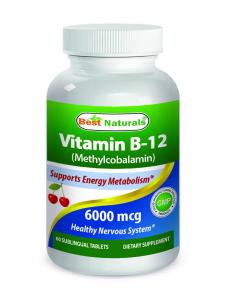 Best Naturals Vitamin B-12 as Methylcobalamin (Methyl B12), 6000 mcg 60 Sublingual Tablets