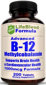 Advanced Vitamin B-12 1000 MCG - Supports Brain Cells & Nervous System - 200 Chewable Tablets - Dissolves in the Mouth