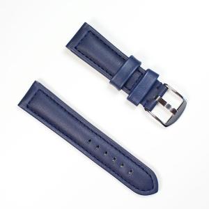 BANDA WATERPROOF LEATHER WATCH BAND WITH PAN STYLE BUCKLE DESIGN-GENUINE LEATHER-18 mm BLUE