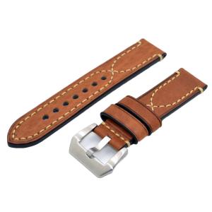 Brown 20mm Genuine Leather Handmade Wristwatch Watch Band Watchband for Men