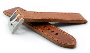 HELM Watches LS2 Leather Watch Strap - Whiskey - 22mm