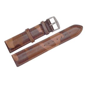 ACUNION™ Chequer Grain Genuine Leather Replacement Clasp Strap Watch Band Brown 20mm
