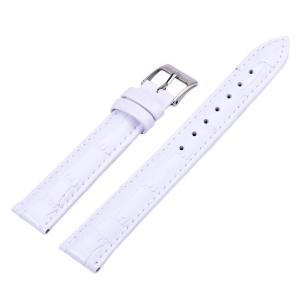 FITYRE 18mm Leather Watch Strap For Men & Women Alligator Grain Watchband Hour Watch Strap Clock White