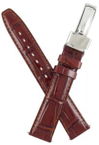 18mm Genuine Leather Deployant Bracelet Strap Watch Band
