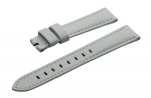 21mm White Padded Italian Buffalo Leather Watch Band (NO BUCKLE) - width of buckle 18mm