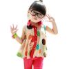 PanDaDa Girls Chiffon Tops Sleeveless T-shirt Colorful Polka Dot Lapel 2-7Y