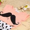 Chinatera 2pcs Summer Baby Girl Short Clothes Set:Mustache Shirt+ Dot Pants