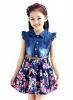 NQ Little Girls Lace Zipper Flower Sleeveless Princess Dress orange 5T