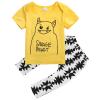 Baby Boys Letters Monster Short Sleeve T-shirt and Graphics Pants Outfit