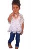 Baby Girls Clothing Set Lace Top White T-Shirt Denim Jeans 3 Pcs/Suit