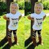 Little Girls "Never Grow Up" T-shirt and Maple Leaves Pants Outfit