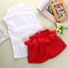 Fancy Baby Girls Princess Lace Floral Tops Shirt+short Pants Outfits Set Twinset